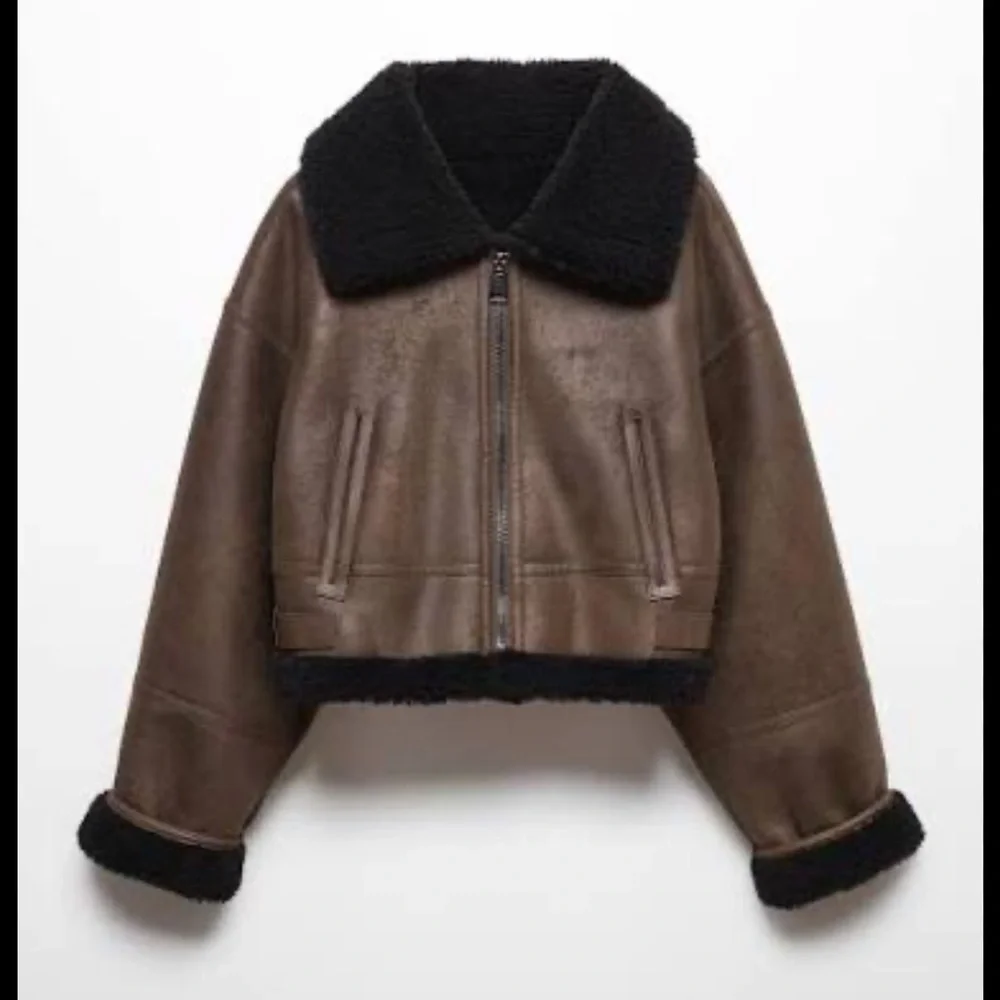 Mango Shearling effect lined short jacket - Picture 1 of 3
